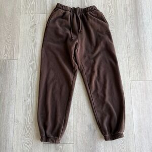 Garage Womens Chocolate Brown Drawstring Cozy Fleece Comfort Sweatpants Size XS